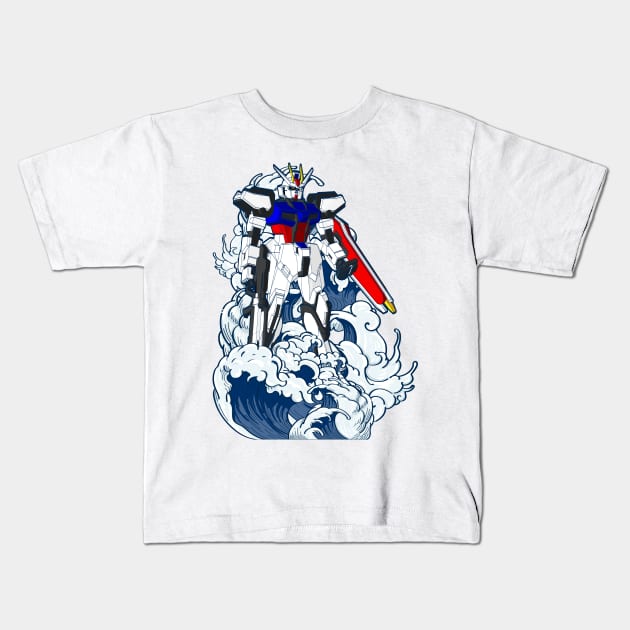 GAT-X105 Strike Gundam Kids T-Shirt by gblackid